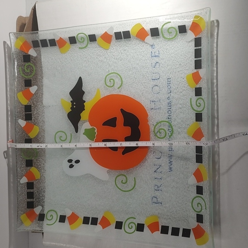 Princess House Halloween Crystal Tray Jack-o'-lantern, Bat, Ghost & Candy Corn - Picture 4 of 8